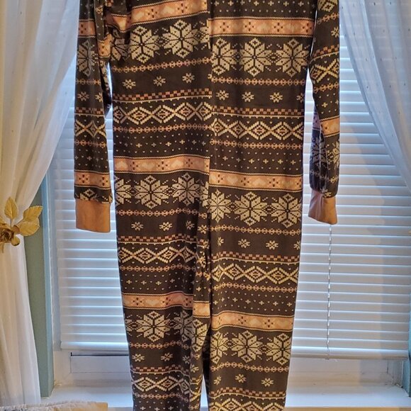 Hooded Velour Onesie Unionsuit Pajamas - Picture 4 of 5